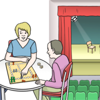 Menschen bei Gesellschaftsspielen