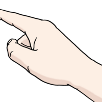 Finger zeigt mit dem Zeigefinger nach vorne