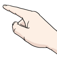 Finger zeigt mit dem Zeigefinger nach vorne