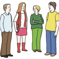 Stehende Gespr&auml;chsgruppe