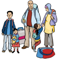 Fl&uuml;chtlingsfamilie